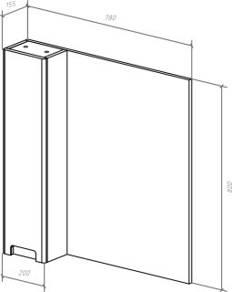 Зеркало-шкаф Bellezza Пегас 80см левый чёрный 00000008058